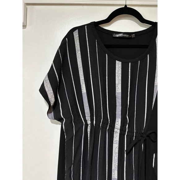 GABBY ISABELLA Black & Grey Graphic Stripe Tunic Dress - Size Large - EUC! - Picture 3 of 16